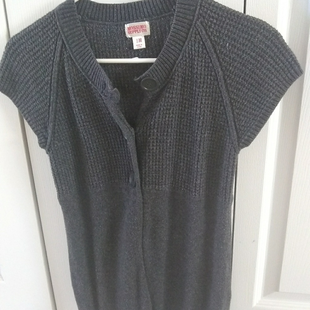 Gray sleeveless sweater